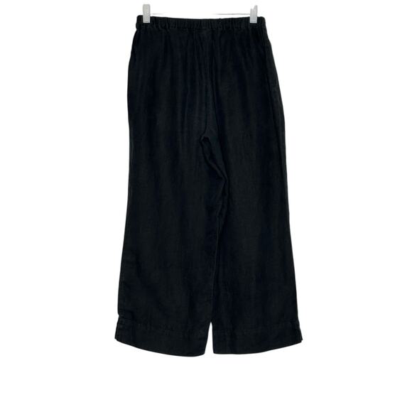 J.Jill black wash linen pull on wide legs casual pants size Medium - Picture 2 of 7